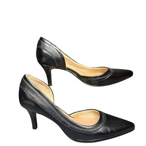 Kelly & Katie Black Shenna d'Orsay Pointed Toe Stiletto Pumps Heels Womens 8M
